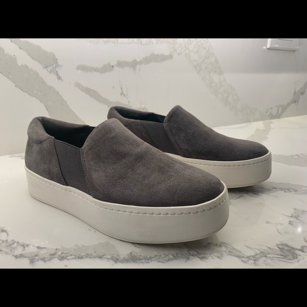 Vince Warren Slip-on Platform Grey Suede Sneaker